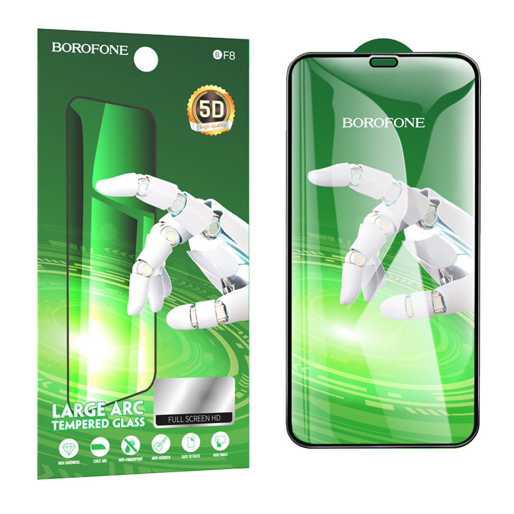 Borofone BF8 Diamond Armor 5D grūdintas stiklas iPhone 14 Pro (10 vnt. rinkinys)