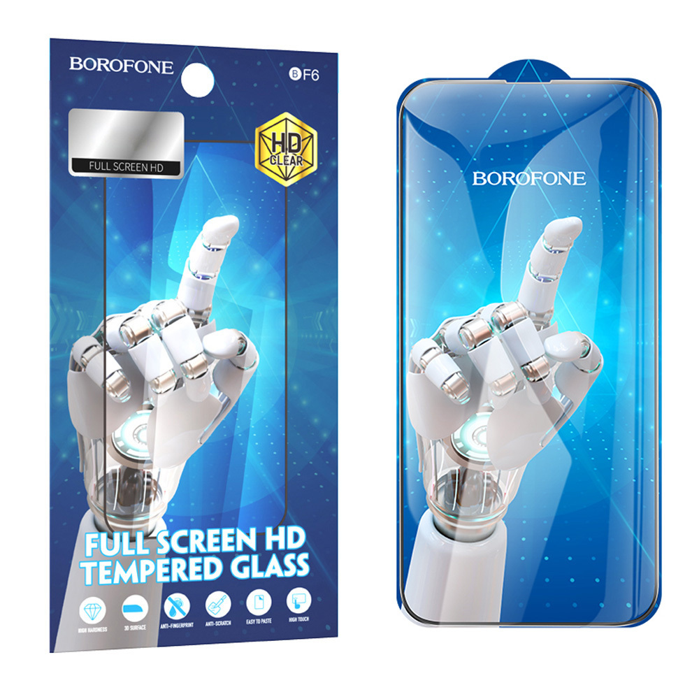 Borofone Apsauginis stiklas BF6 Diamond Armor Pilnas ekranas HD iPhone 15/16 - 10 vnt