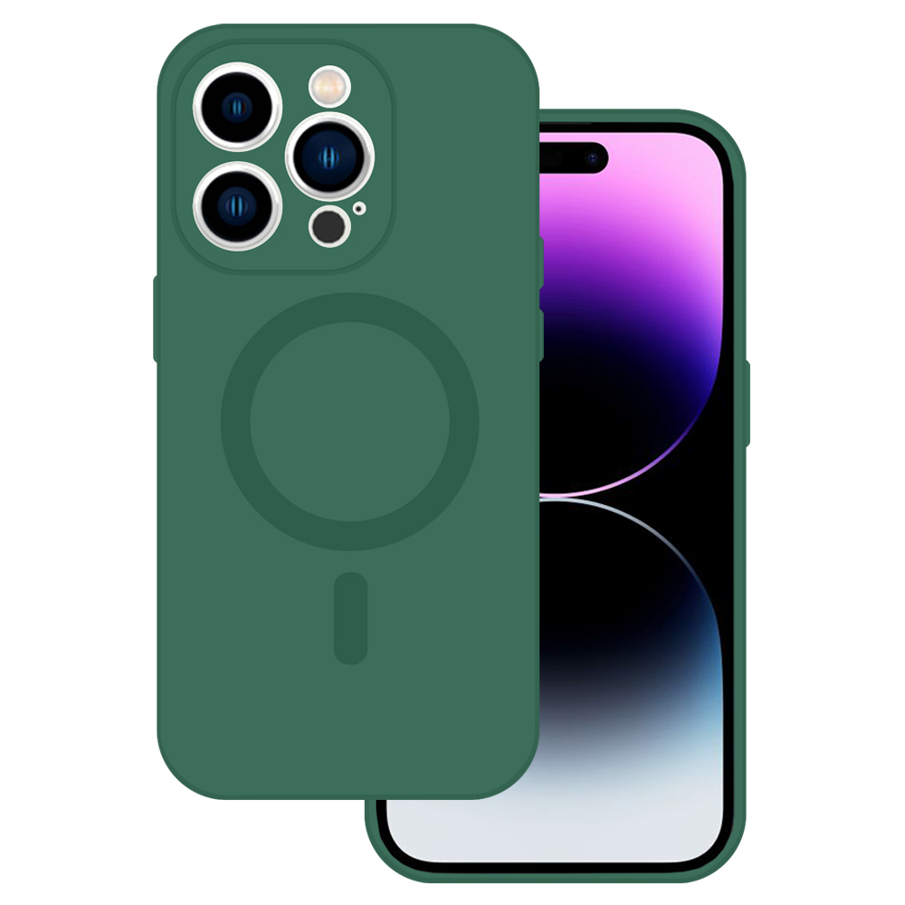 TEL PROTECT magnetinis silikoninis dėklas telefonui Iphone 14 žalias