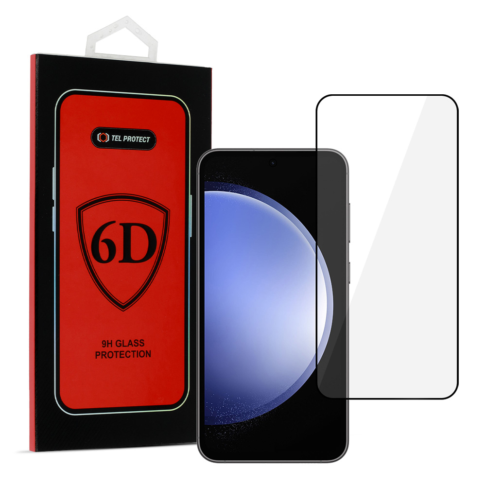 Tel Protect Pilnas klijavimo 6D apsauginis stiklas SAMSUNG GALAXY S23 PLUS juodas