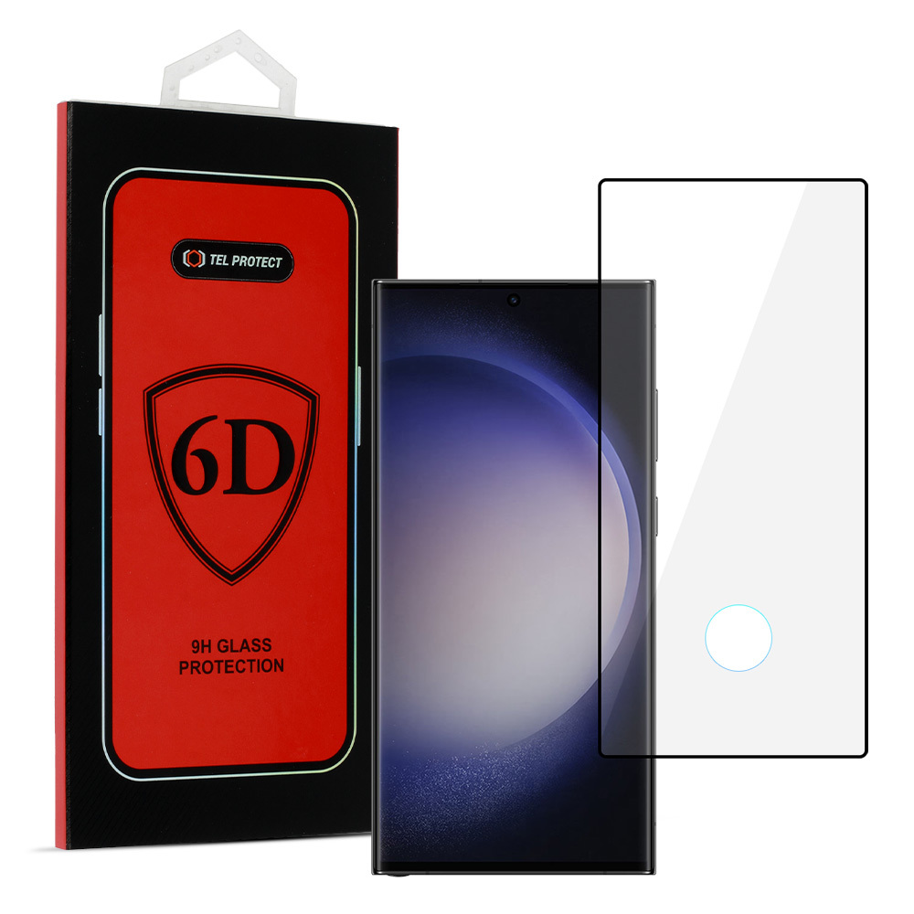 "Tel Protect" apsauginis 6D grūdintas stiklas SAMSUNG GALAXY S23 ULTRA BLACK (su pirštų atspaudų atrakinimo funkcija)