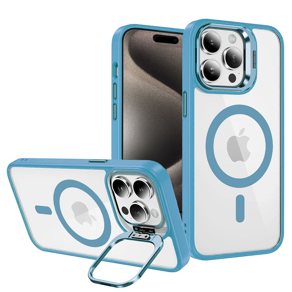 Tel Protect Magnetinis dėklas telefonui su stovu Iphone 14 mėlyna