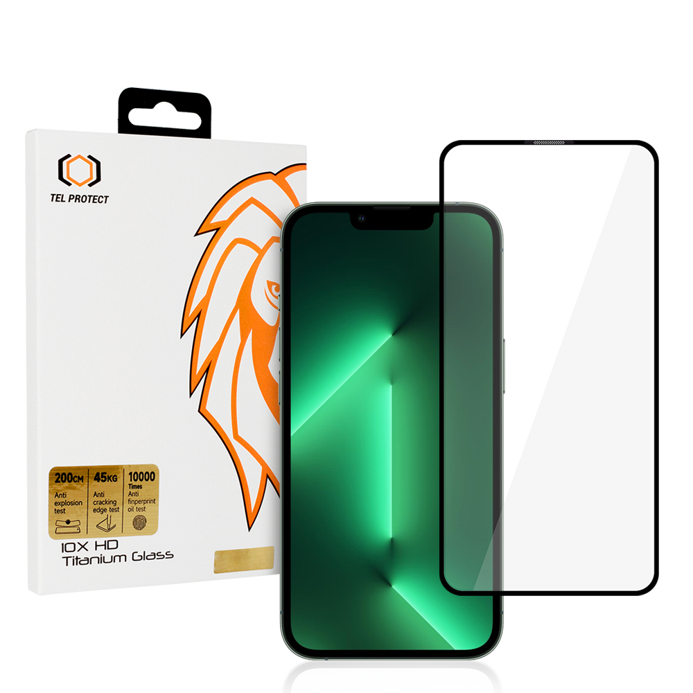 Закалённое стекло Tel Protect 10X HD Titanium для iPhone 13/13 Pro/16E/17E