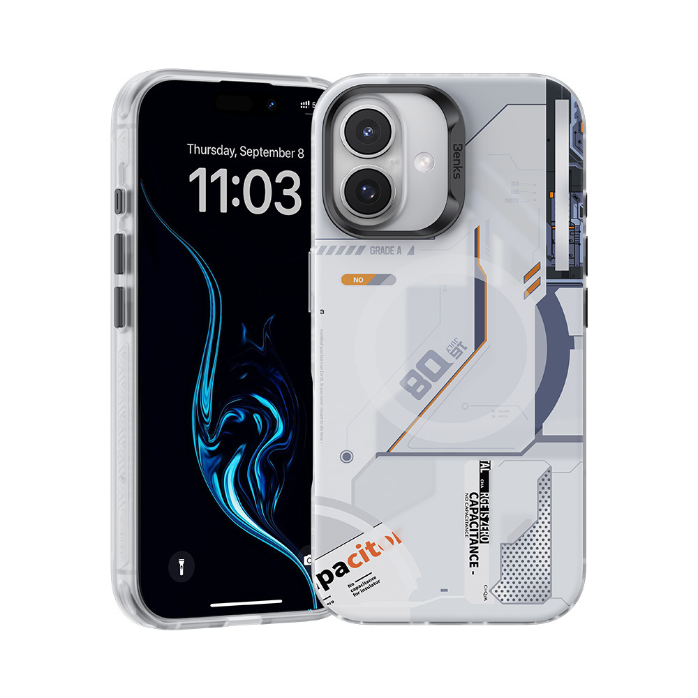 Benks Magnetinis Mecha serijos dėklas Iphone 16 Plus baltas