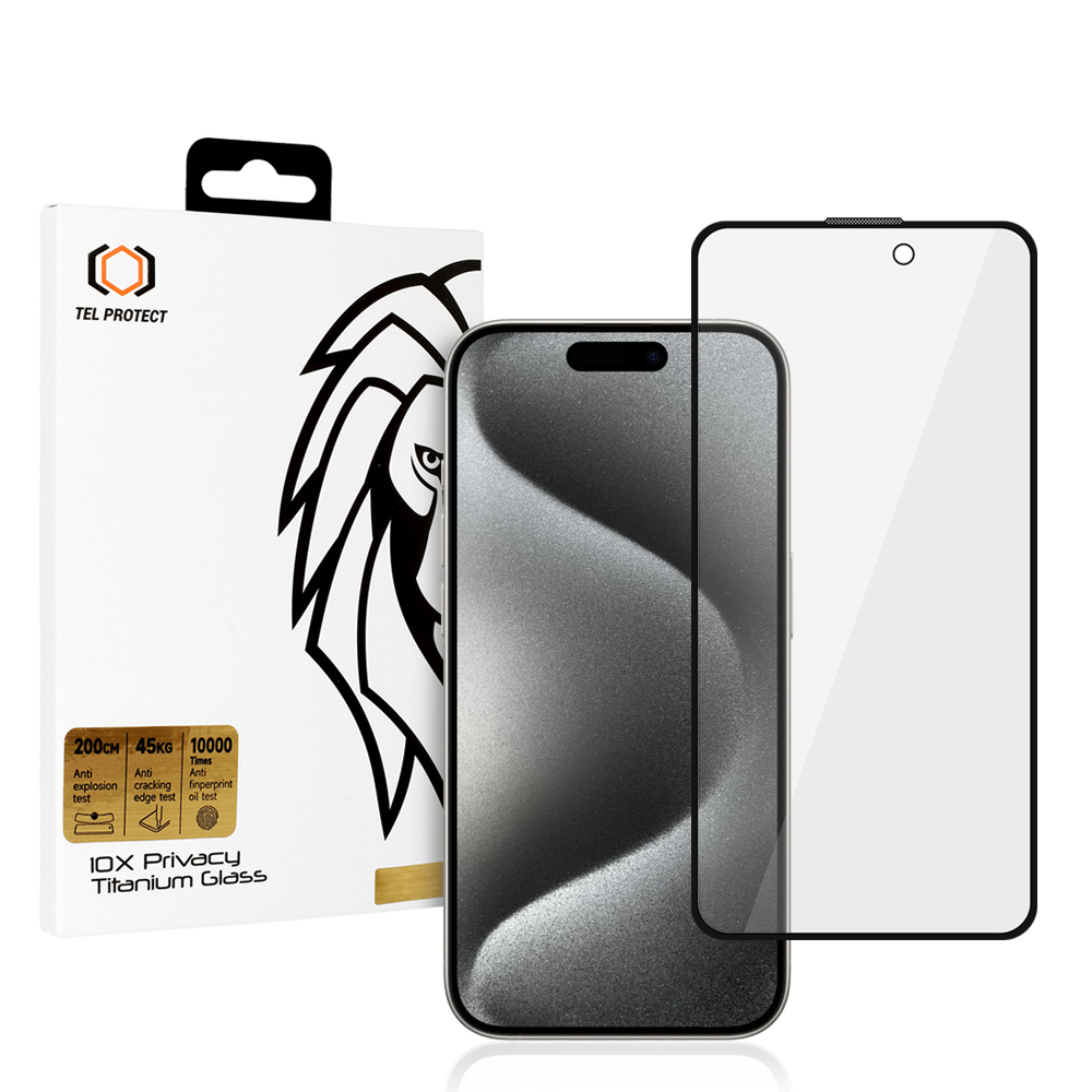 Grūdintas stiklas Tel Protect 10X Privacy Titanium Iphone 16 Pro Max
