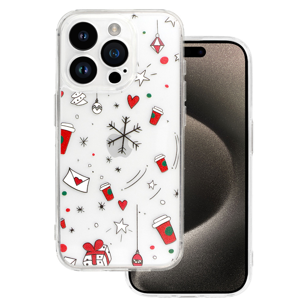 TEL PROTECT Kalėdinis skaidrus dėklas telefonui Iphone 13 Dizainas 3