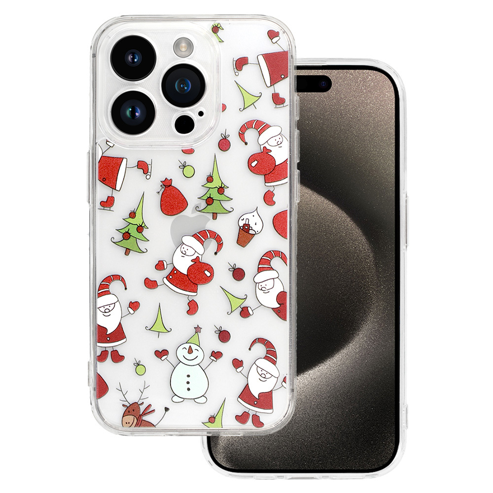 TEL PROTECT Kalėdinis skaidrus dėklas telefonui Iphone 14 Dizainas 1