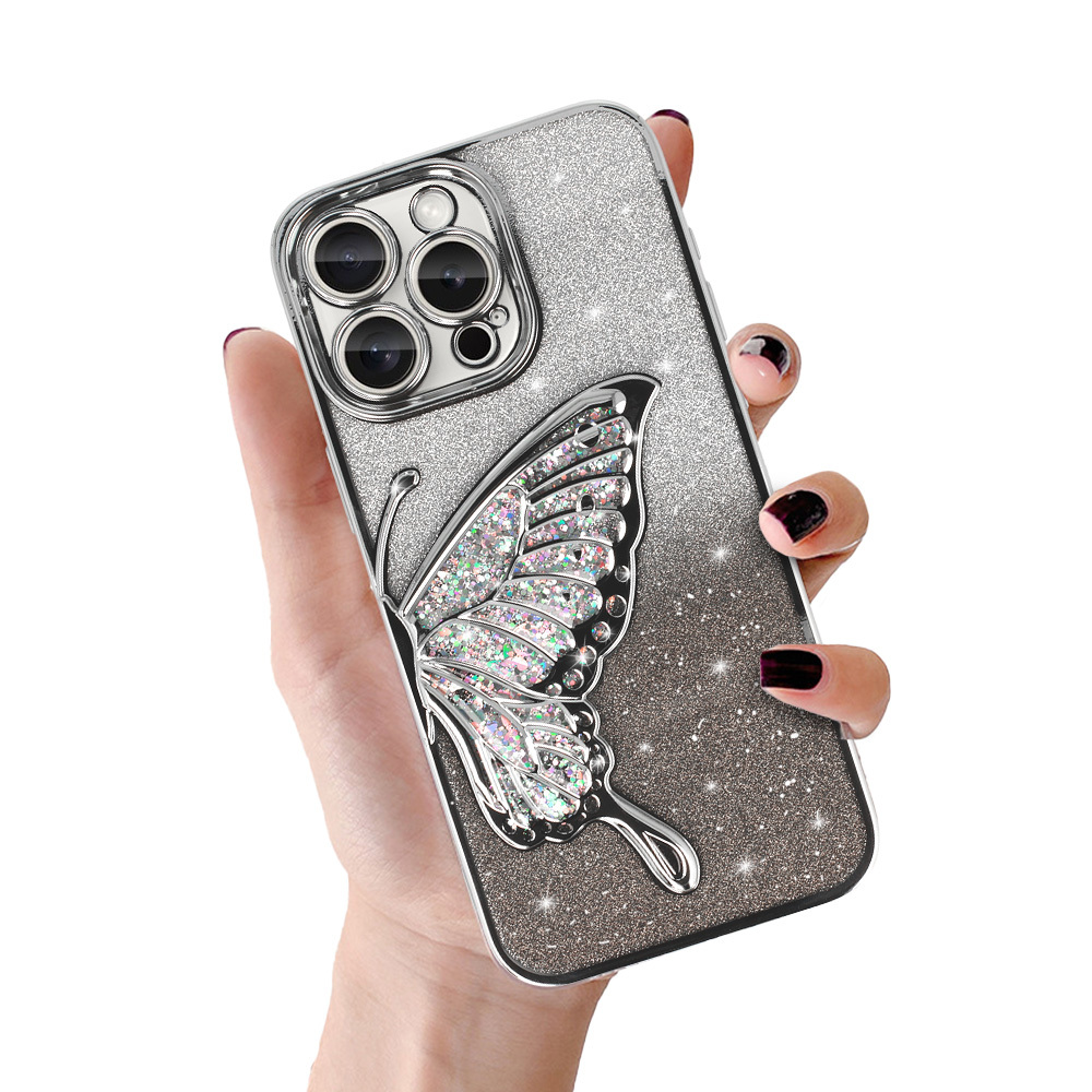 Tel Protect Butterfly vandens dėklas telefonui Iphone 14 Pro Max sidabrinis