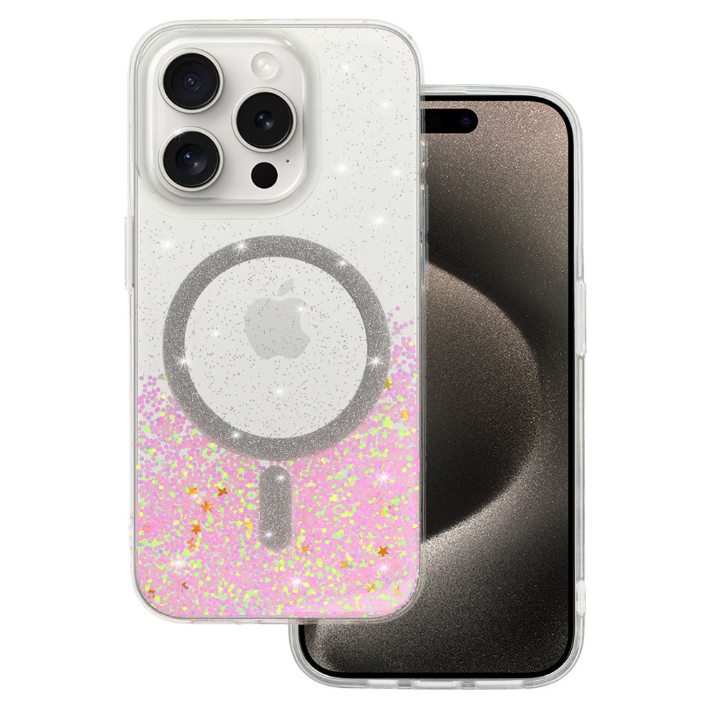 Tel Protect Moonlite Magnetinis dėklas telefonui Iphone 13 Pro Max rožinis skaidrus