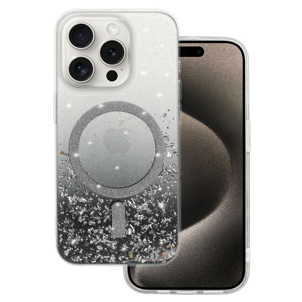Tel Protect Moonlite Magnetinis dėklas telefonui Iphone 14 Pro Max juodas skaidrus