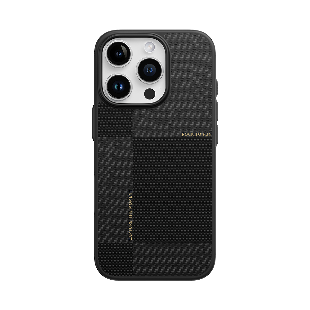 Rock Itin plonas Aramido pluošto Kevlar 600D dėklas Iphone 16 Pro Max juodas