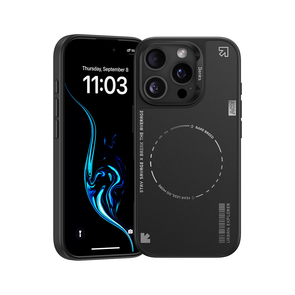Benks Dynamic Minimalistinis dėklas Iphone 16 Pro juodas