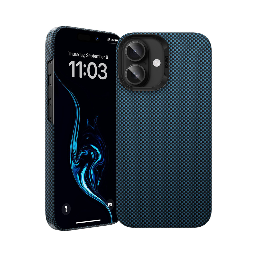 Benks Magnetinė Armor Tint Kevlar 1000D (0064) Iphone 16 Plus mėlynas