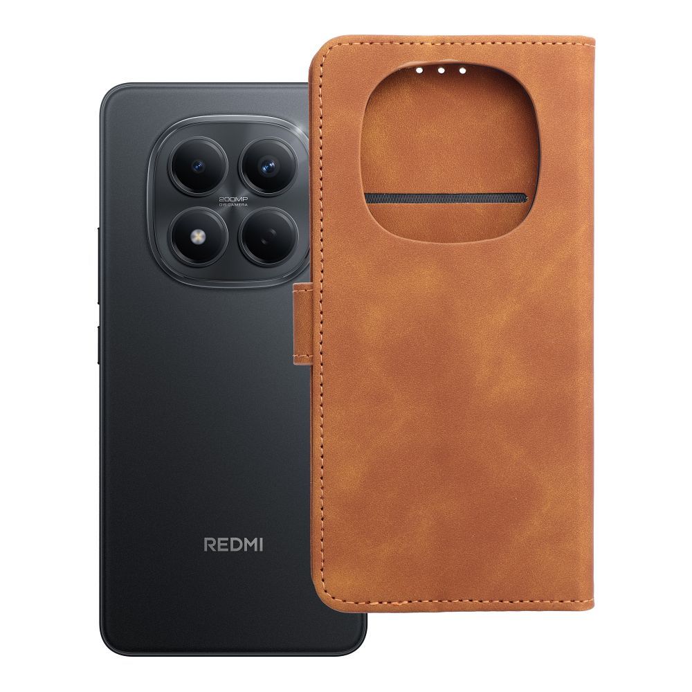 TENDER knygos dėklas, skirtas XIAOMI Redmi Note 15 5G brown