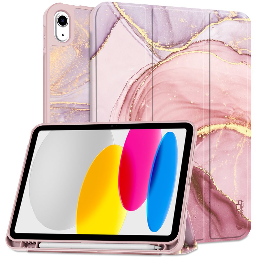Tech-Protect SC Pen dėklas iPad 10.9" 2022 - rožinis marmuras