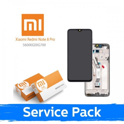 LCD ekranas suderinamas su Xiaomi Redmi Note 8 Pro su rėmeliu mėlynas (Service Pack)
