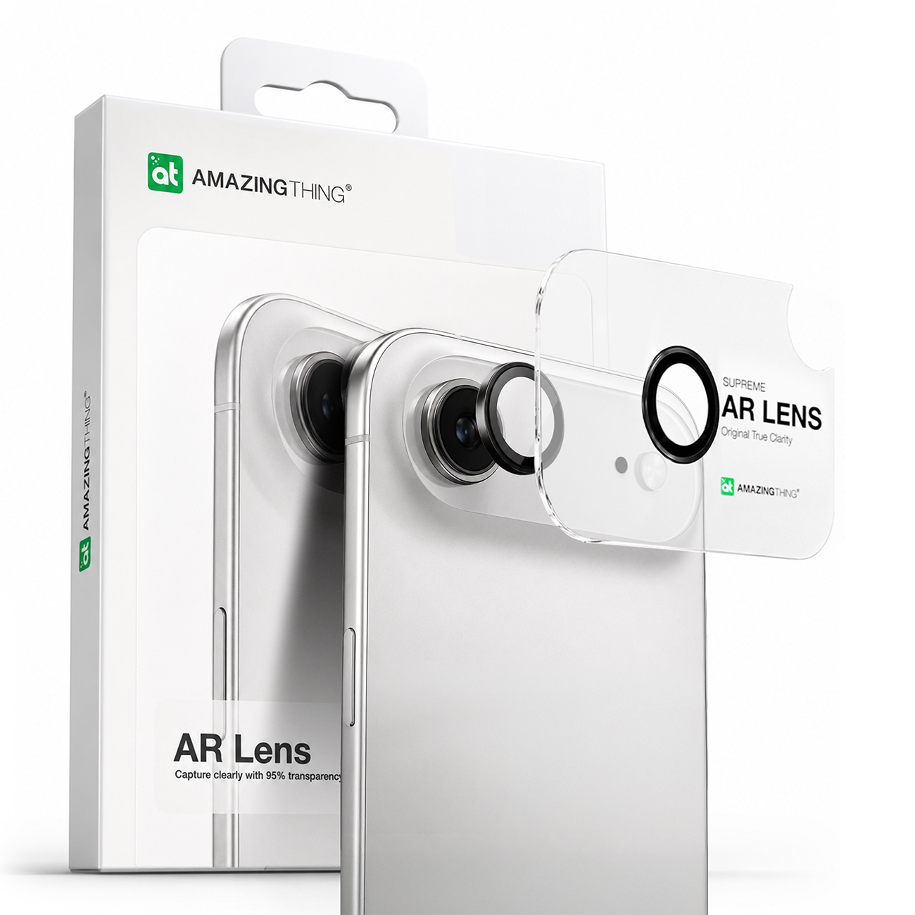 AmazingThing Lens Glass for iPhone 17 Air with Black Aluminum Frame