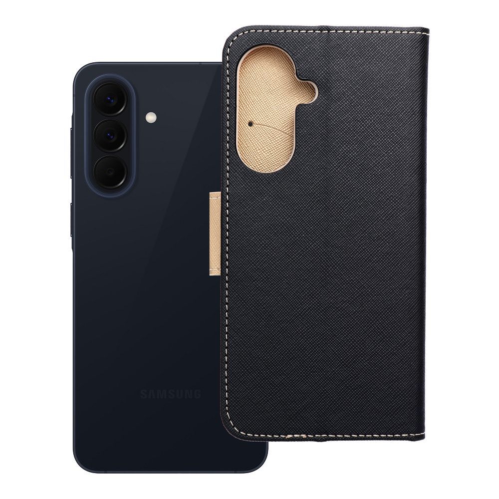 FANCY Book dėklas SAMSUNG A57 black / gold