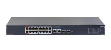 DAHUA DH-SG4020LP Komutatorius sluoksnis L2 16xRJ-45 prievadai RJ-45 Prievadų tipas Gigabit Ethernet (10/100/1000) 2xGigabit Ethernet (vario) prievadų skaičius 2xSFP modulių lizdų skaičius 16xPower over Ethernet (PoE) prievadų skaičius Bendras Power over