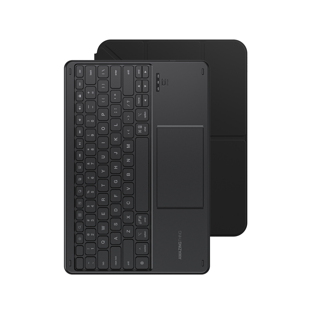 "AmazingThing" minimalus dėklas "Keylite Combo" klaviatūros dėklas "iPad 11" 2025 - juodas