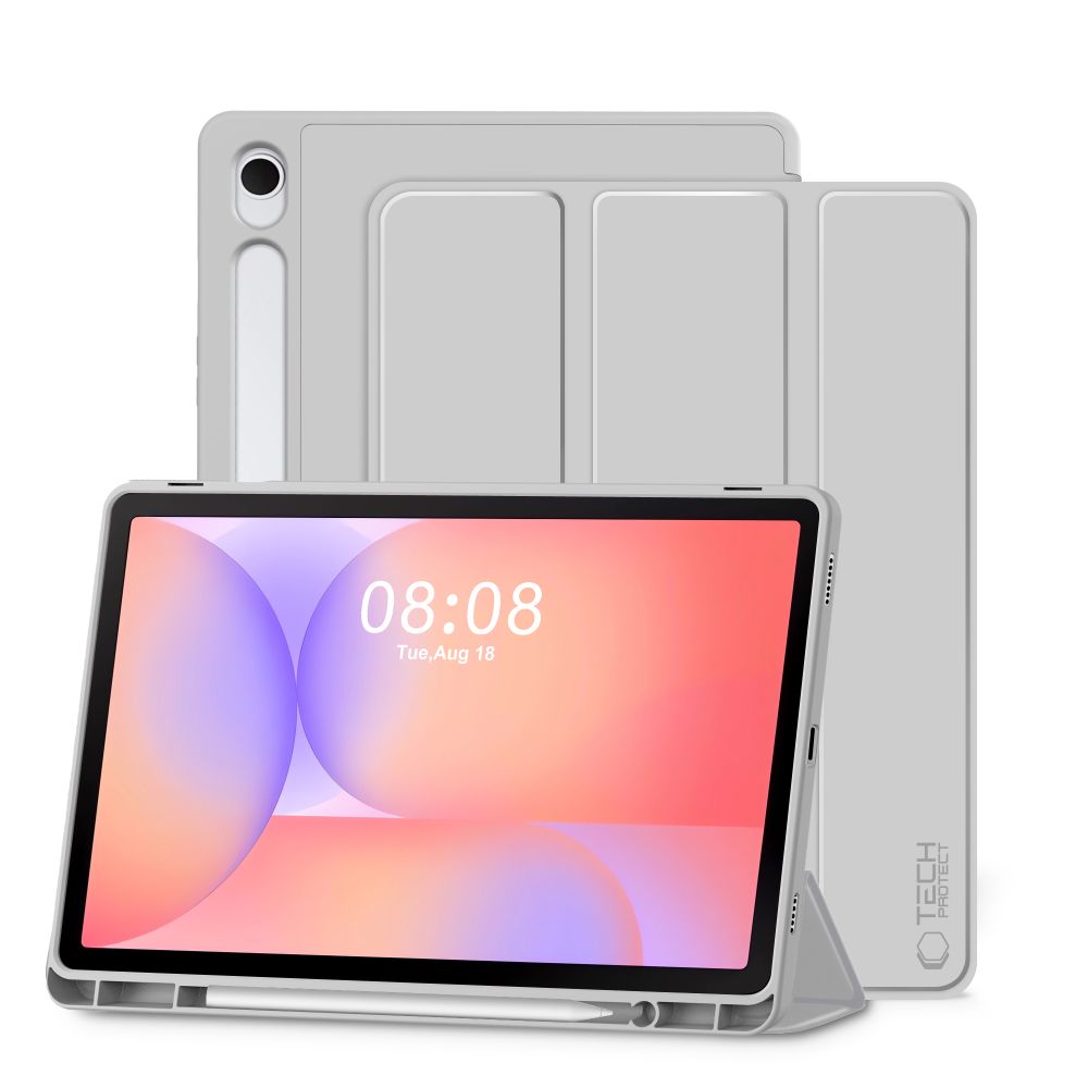 Tech-Protect SmartCase Pen Чехол для Samsung Galaxy Tab S9 11.0 / S9 FE / S10 FE / S10 Lite 10.9 X710 / X716B / X510 / X516B / X520 / X526 / X400 / X406B - серый