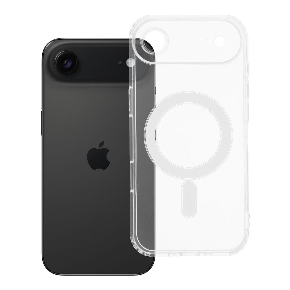 CLEAR MAG COVER dėklas telefonui su kameros apsauga, suderinamas su Magnetiniu IPHONE 17 Air permatomas