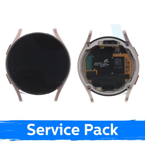 LCD ekranas suderinamas su Samsung R860 Watch 4 40mm su rėmeliu rožinis auksas (Service Pack)