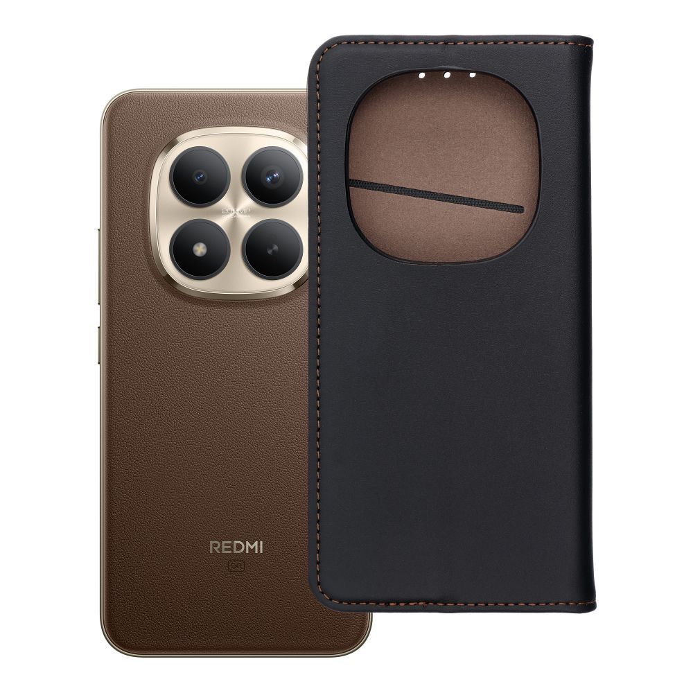 SMART PRO Knygutė leather dėklas for XIAOMI Redmi Note 15 PRO PLUS 5G juodas