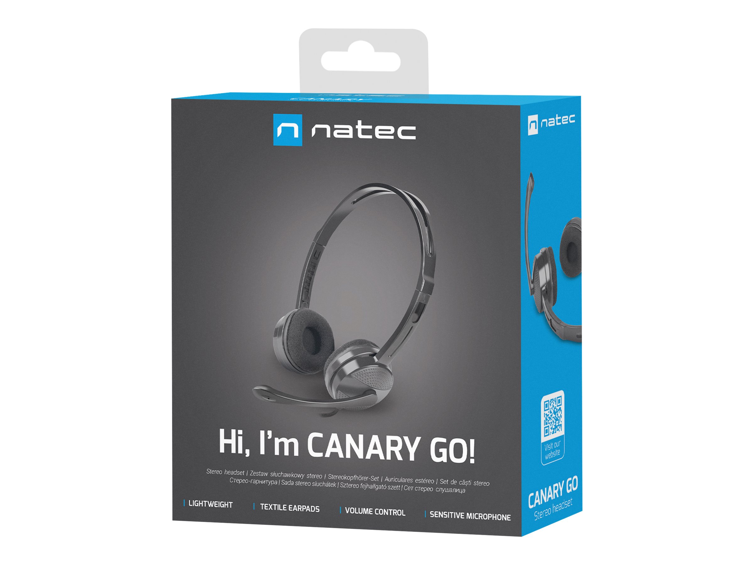 NATEC ausinės Canary Go su mikrofonu