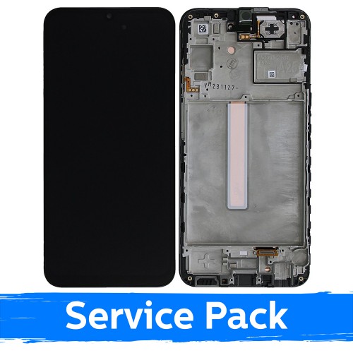 Ekranas skirtas Samsung A256 A25 5G juodas su rėmeliu (Service Pack) +INCLUDING BATTERY