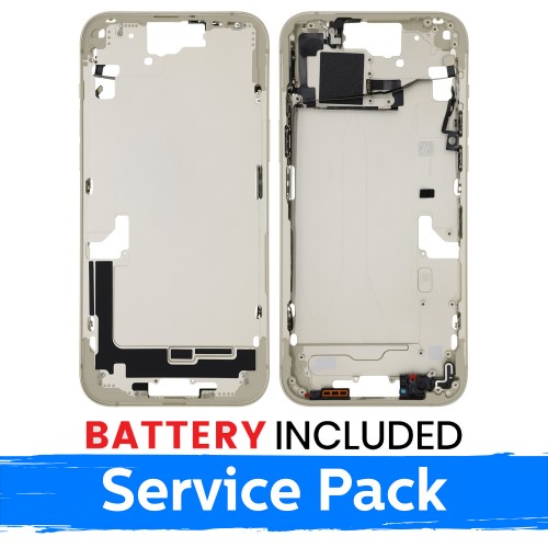 Mid-Frame Housing Apple iPhone 15 Plus Mid-Frame Housing + Battery / Yellow / (Service Pack)