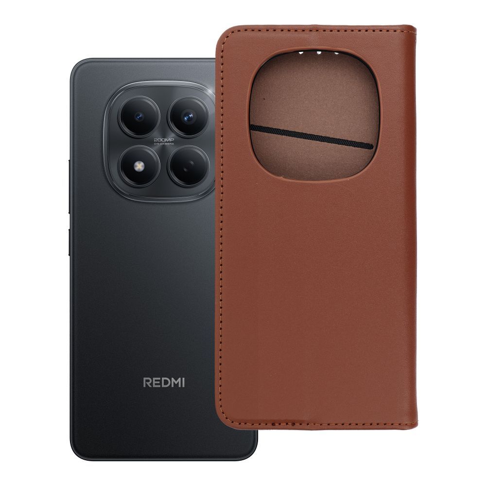 SMART PRO Knygutė leather dėklas for XIAOMI Redmi Note 15 PRO 5G rudas