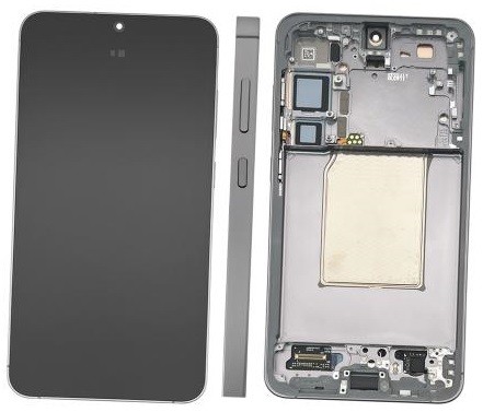 Ekranas Samsung S936 S25 Plus su lietimui jautriu stikliuku ir rėmeliu Silver Shadow/Light Grey originalus (assembled service pack)