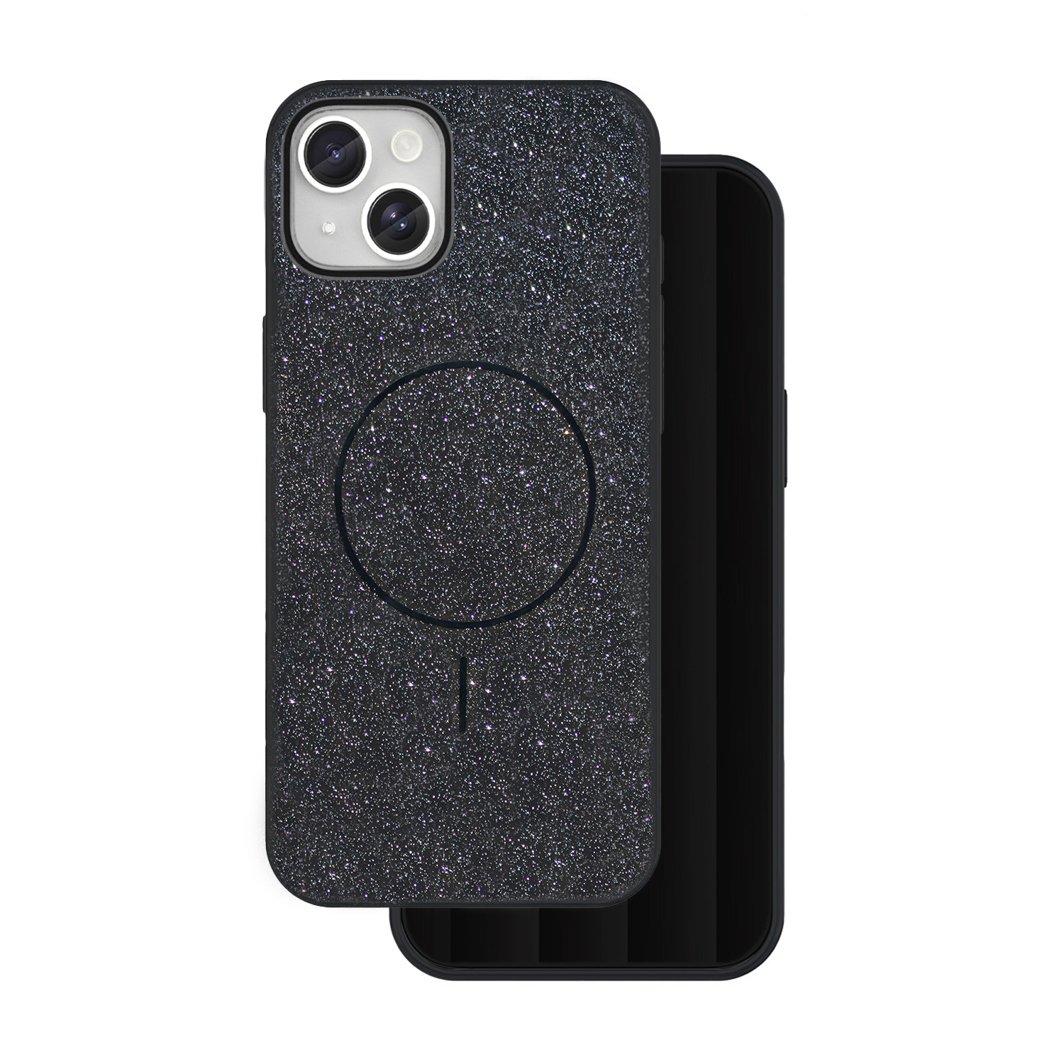 Blizgus plonas magnetinis dėklas telefonui iPhone 13 6,1" juodas