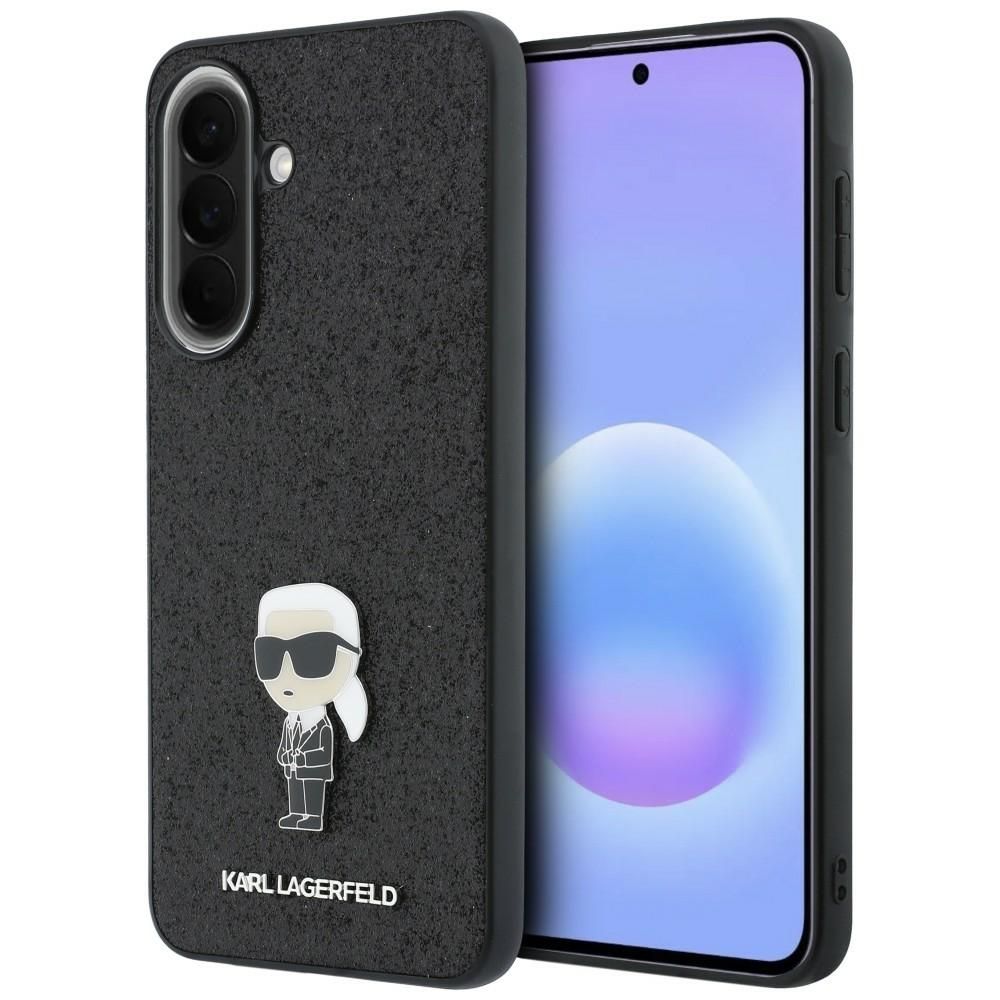 KARL LAGERFELD чехол для Samsung A57 KLHCSA57GKNPSK (Fixed Glitter Ikonik Logo Metal Pin) чёрный