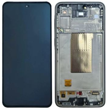 Ekranas Samsung A376 A37 5G su lietimui jautriu stikliuku ir rėmeliu Charcoal originalus (service pack)