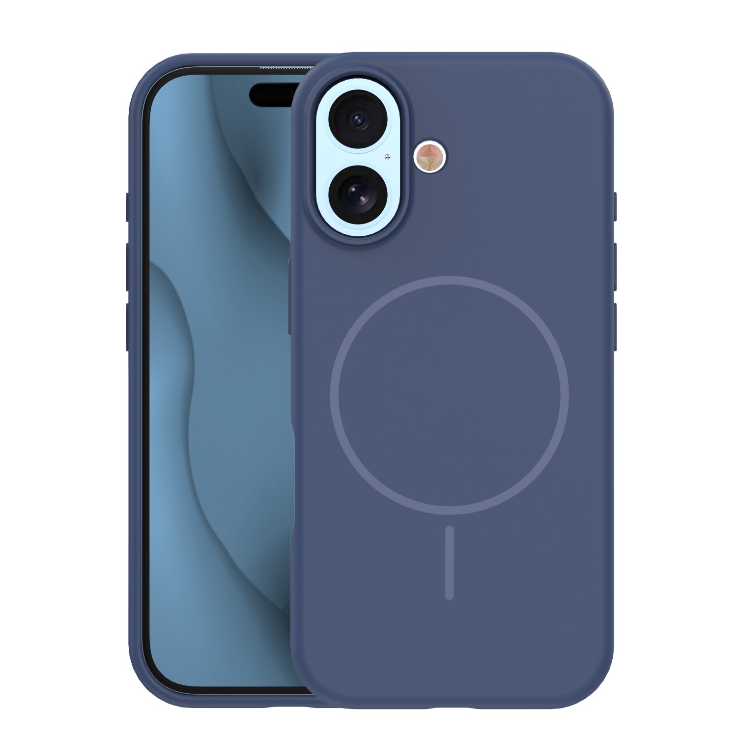 Silikoninis Thin Mag dėklas iPhone 17 6,3" tamsiai mėlynas