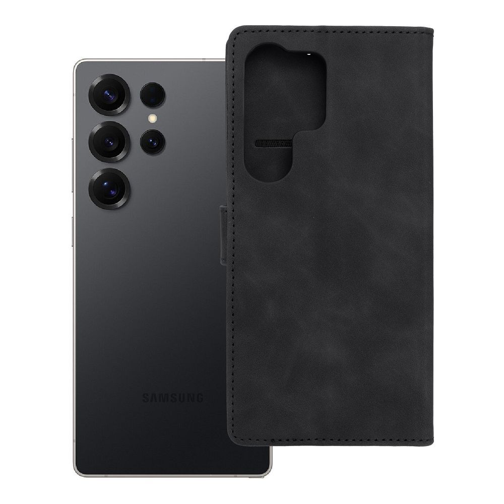 TENDER knygos dėklas telefonui SAMSUNG S25 Ultra juodas