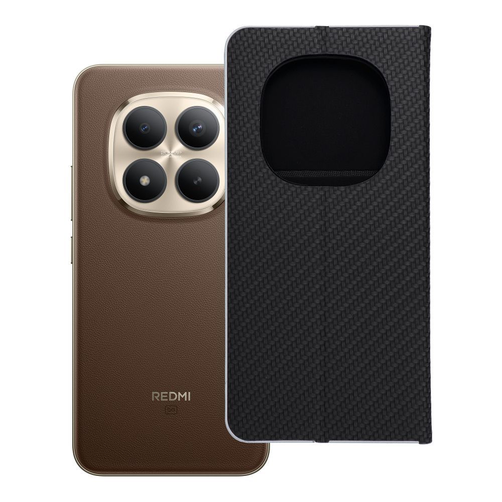 LUNA Book Carbon, skirtas XIAOMI Redmi Note 15 PRO PLUS 5G, juodos spalvos