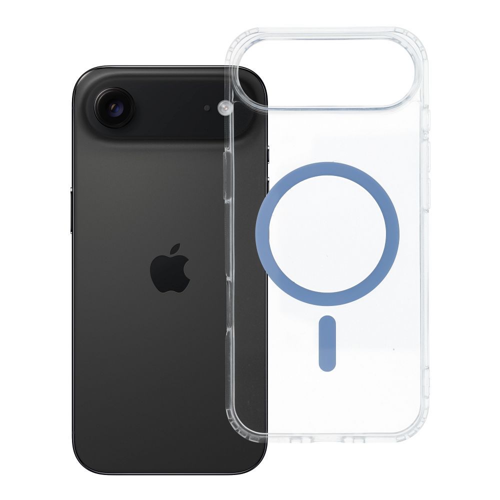 Dėklas telefonui Drop Glue spalvingas žiedinis Mag Cover, suderinamas su MagSafe IPHONE 17 Air, šviesiai mėlynas