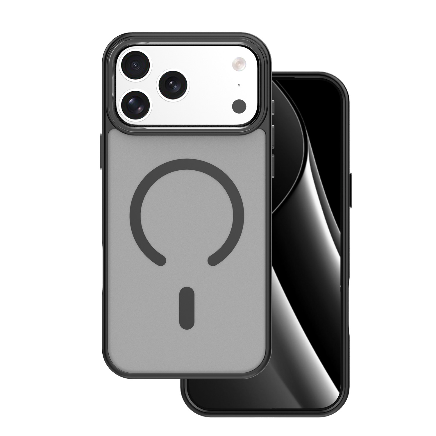 Frozen Mag dėklas for iPhone 17 Pro 6,3" juodas open ring