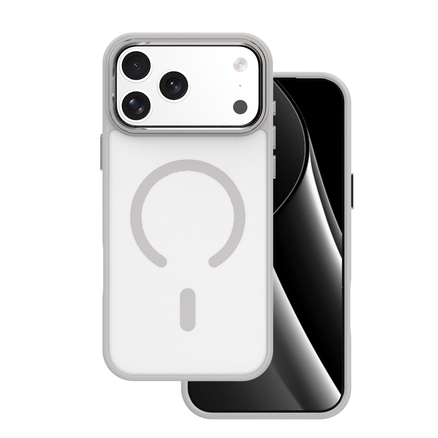 Frozen Mag dėklas for iPhone 17 Pro Max 6,9" pilkas open ring