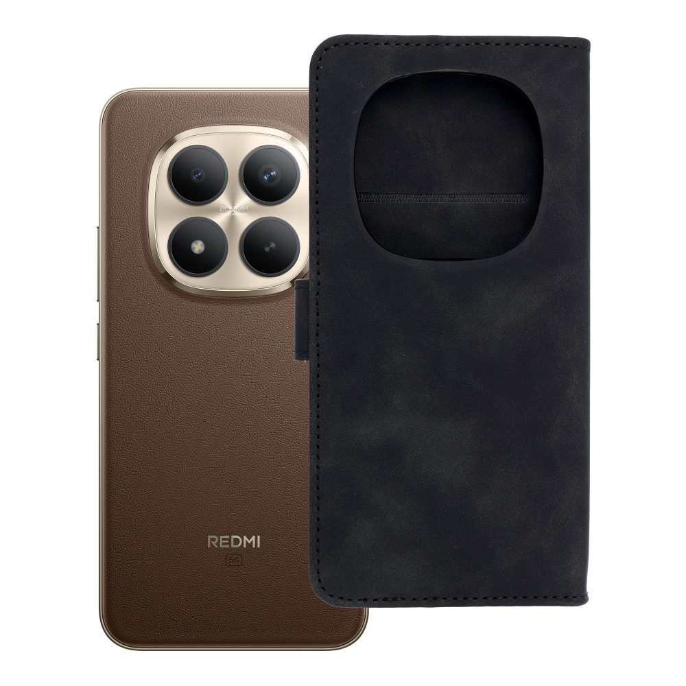 TENDER knygos dėklas, skirtas XIAOMI Redmi Note 15 PRO PLUS 5G, juodos spalvos