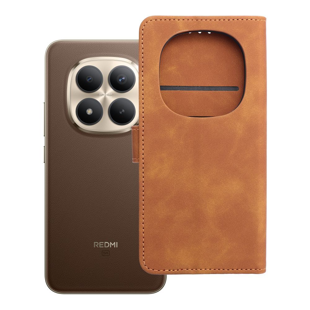 TENDER knygos dėklas, skirtas XIAOMI Redmi Note 15 PRO PLUS 5G brown