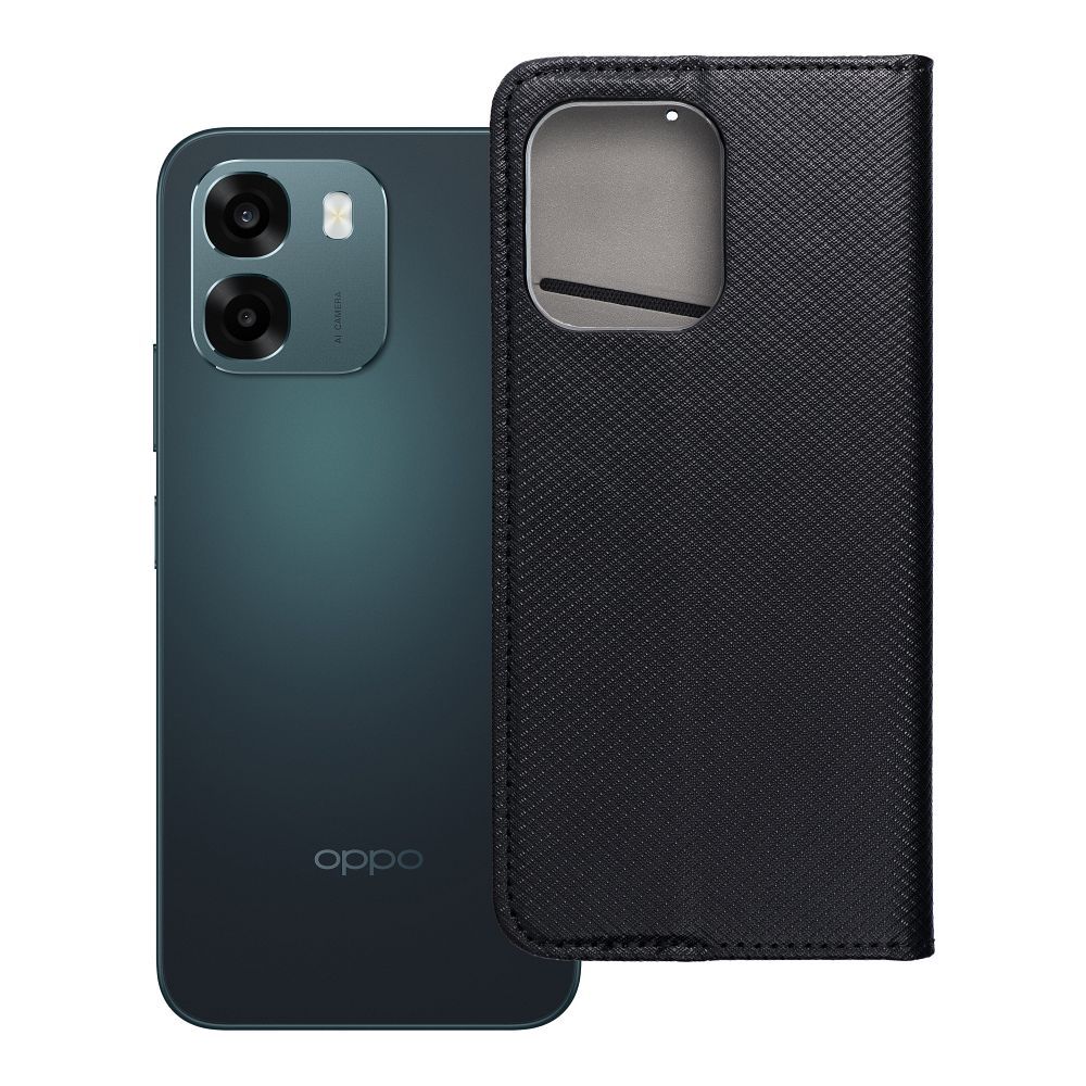 Atverčiamas Smart Case Book dėklas, skirtas Oppo A6, juodas