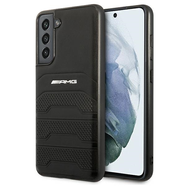 AMG AMHCS21FESGSEBK чехол для Samsung S21 FE G990 чёрный Leather Debossed Lines