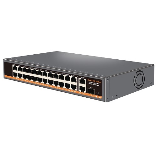 PoE komutatorius 18 prievadų 100Mbps + 6 prievadų 1000Mbps + 2G aukštyn + 1G SFP
