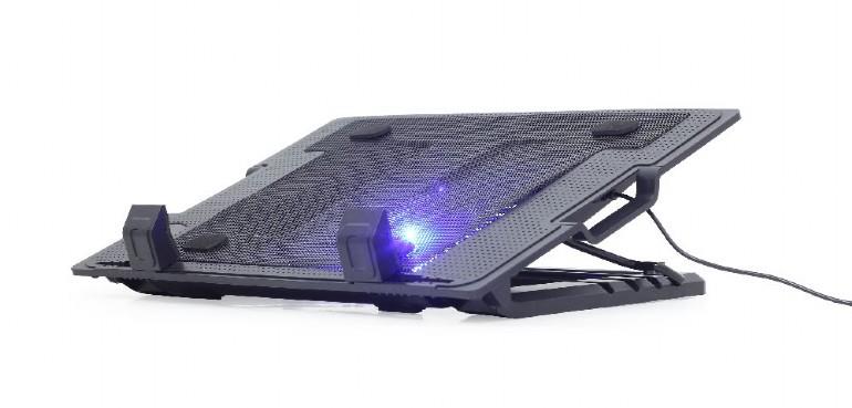 Gembird NBS-1F17T-01 reguliuojamas nešiojamojo kompiuterio aušinimo stovas