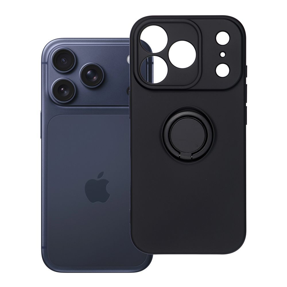 SILIKONINIS ŽIEDAS dėklas telefonui IPHONE 17 Pro juodas