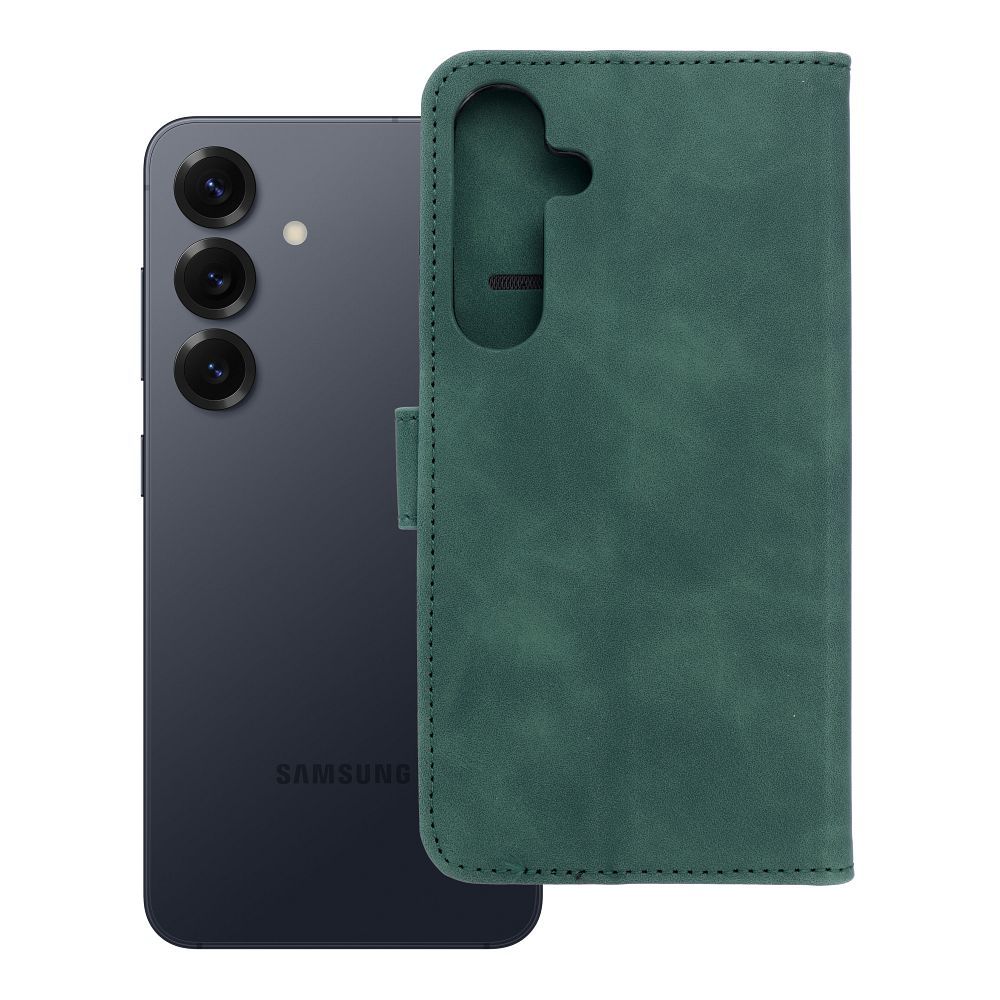 TENDER knygos dėklas telefonui SAMSUNG S25 Plus žalias
